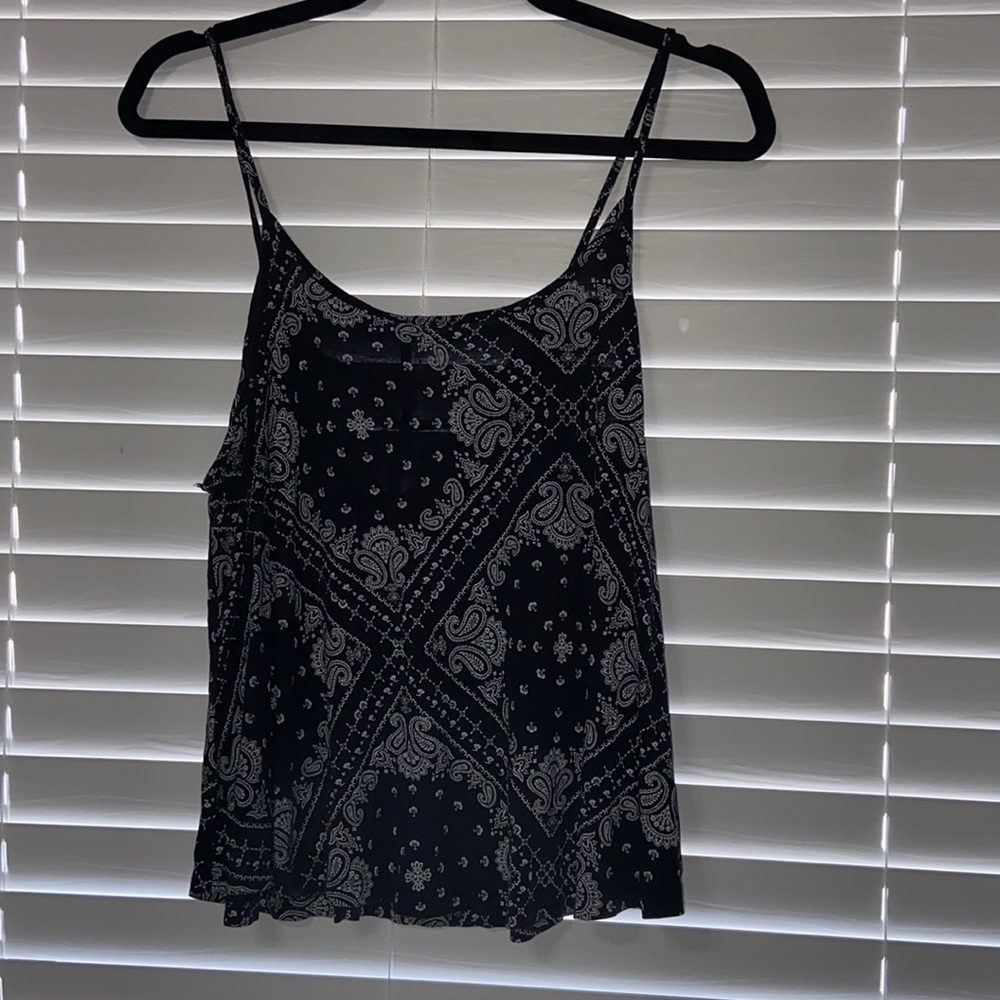 Black bandana print top